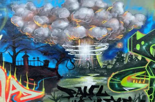 Mushroom cloud graffiti
