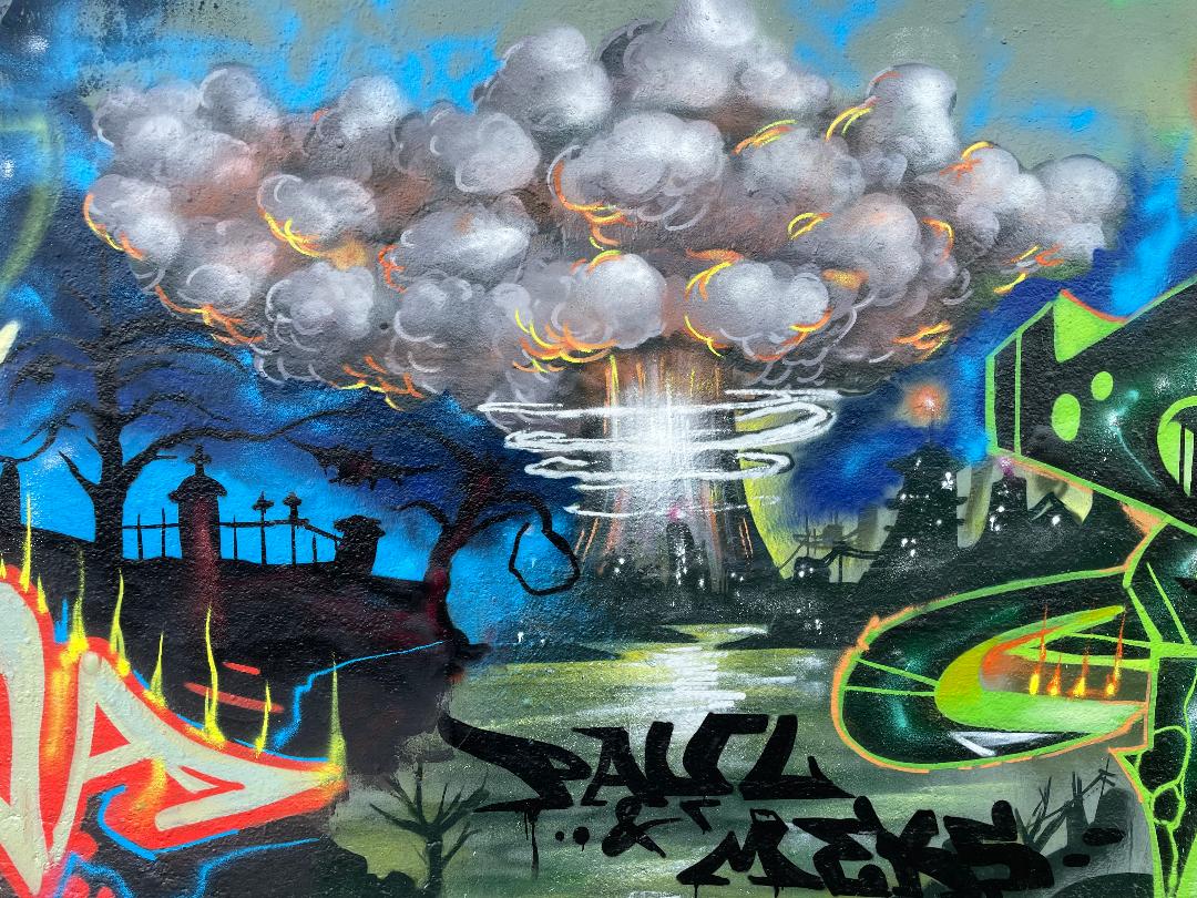 Mushroom cloud graffiti